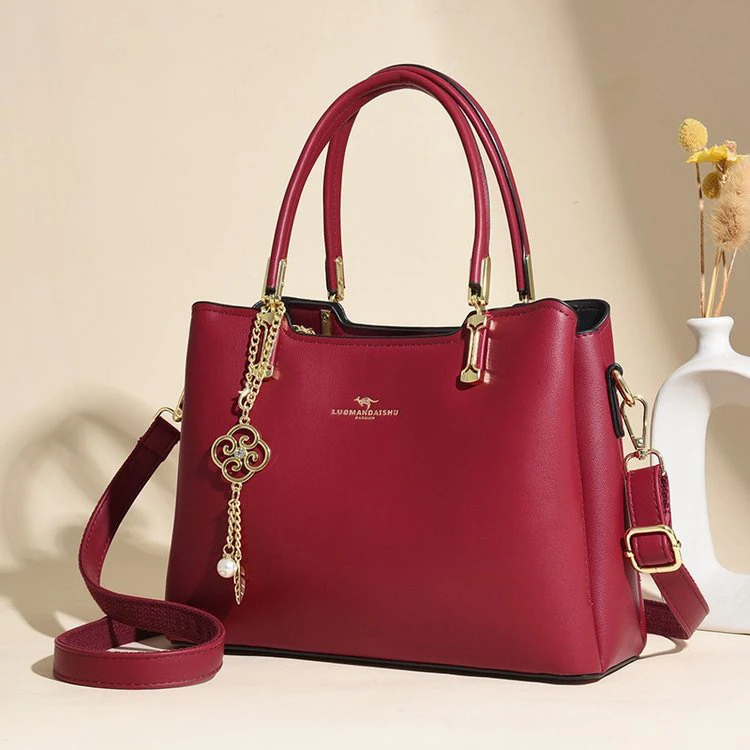 大容量红色新娘婚包结婚喜婆婆妈妈手提包百搭轻奢单肩包伴娘包包