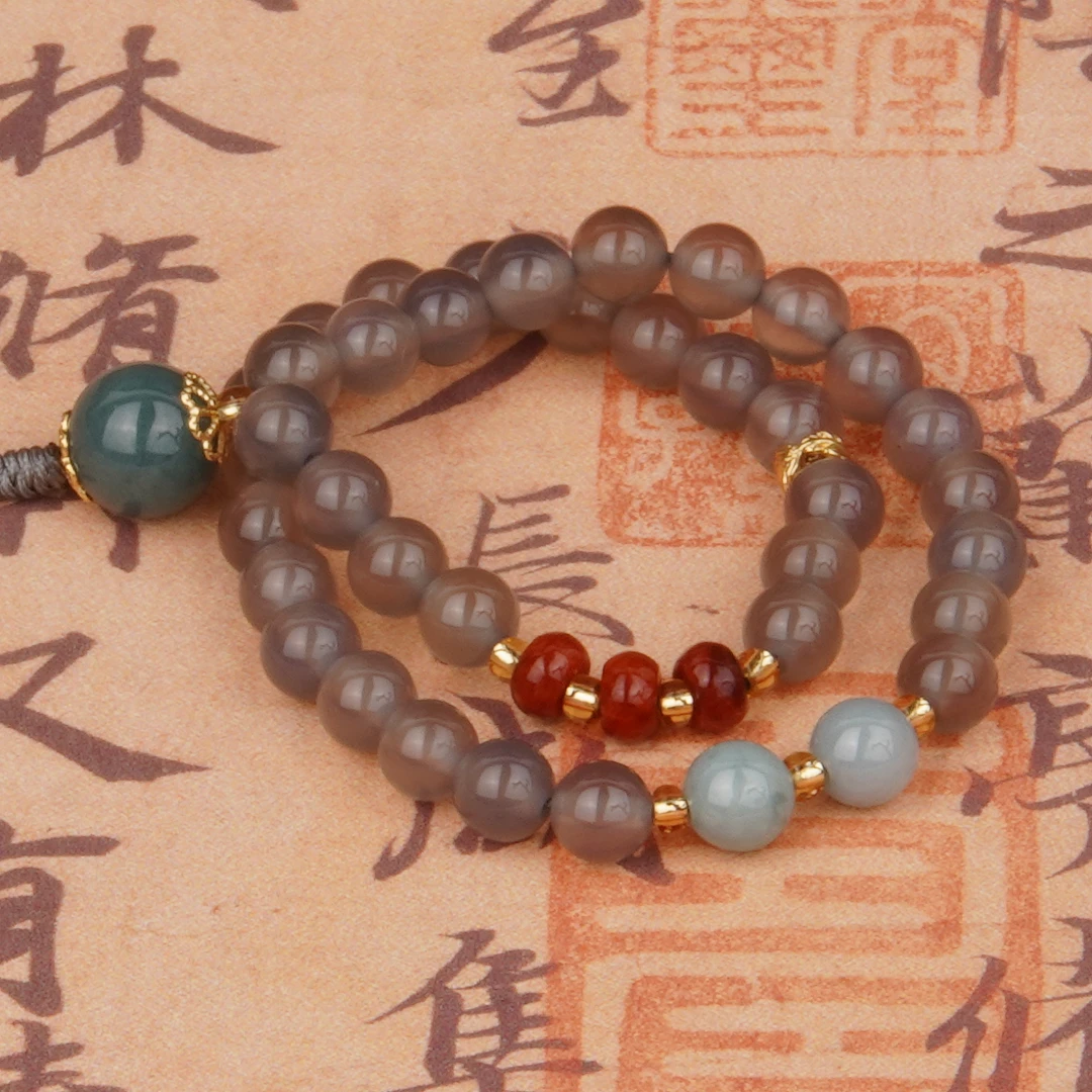 【书记甄选】天然原创烟紫手机链6mm  WW1804