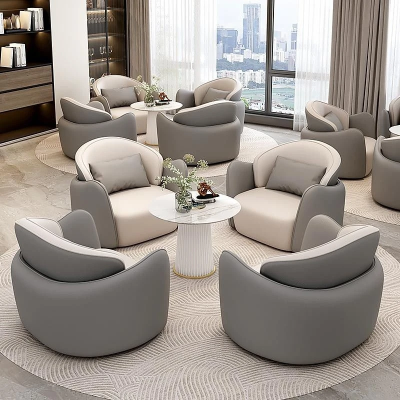 办公室接待休息区沙发美容院大厅商务接待会客谈单洽谈桌椅组合