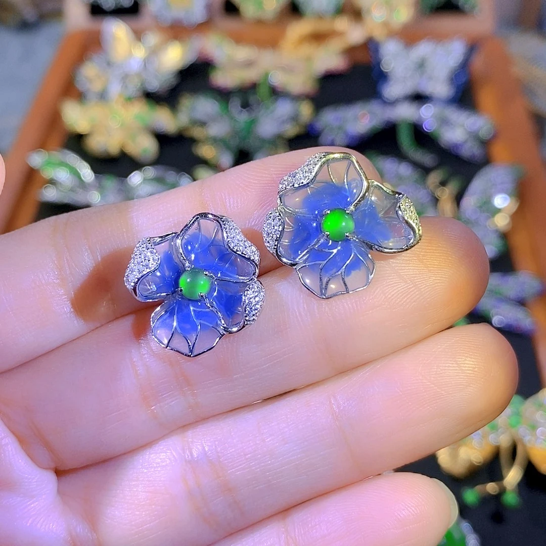 颈饰银S925镶嵌翡翠