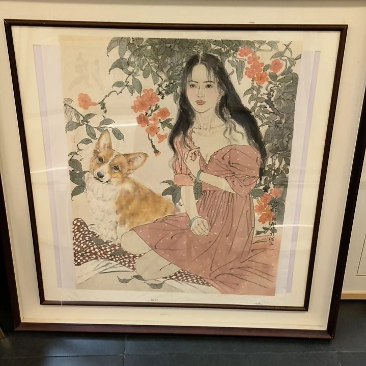 国画4平尺带框发作品