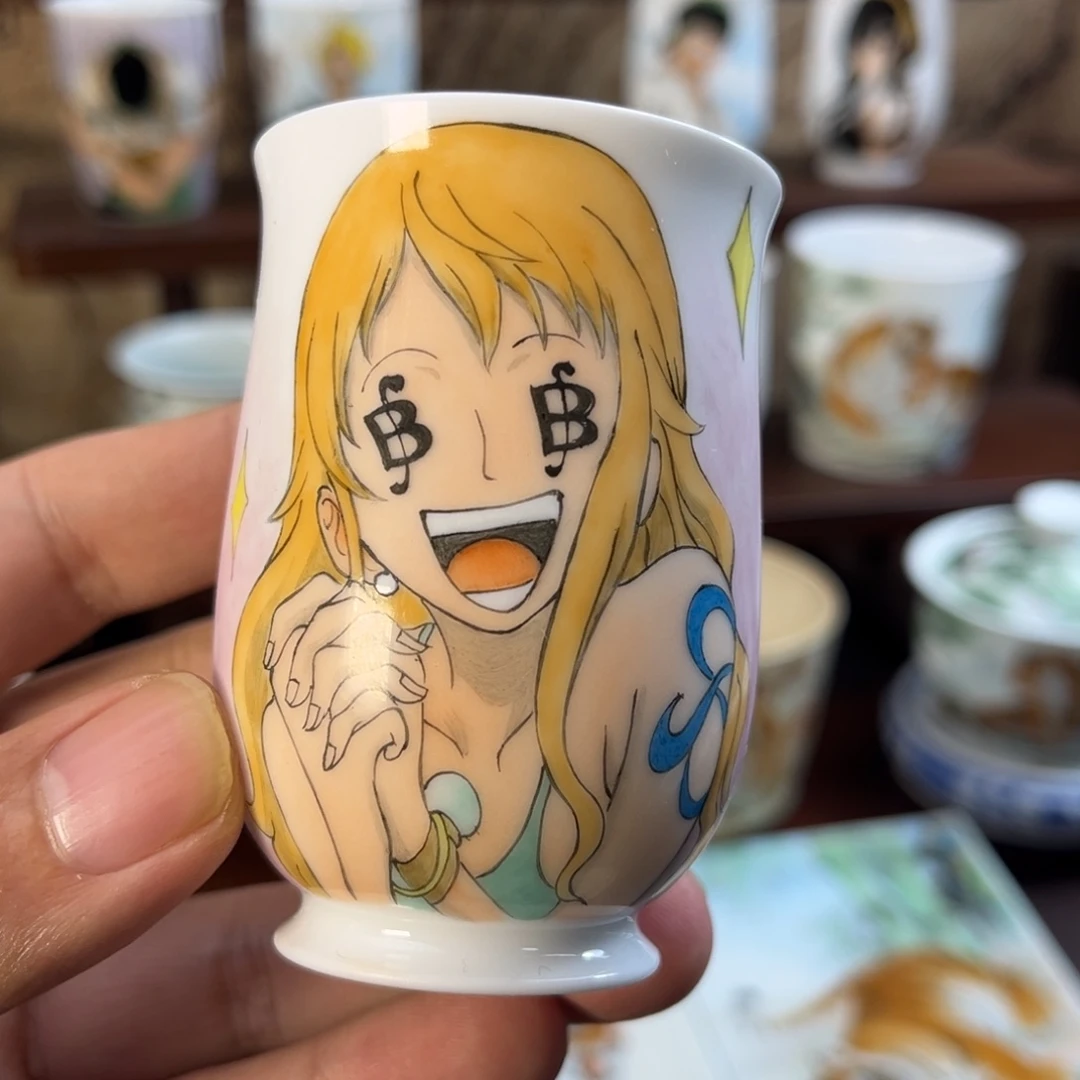 手绘海贼王娜美杯子
