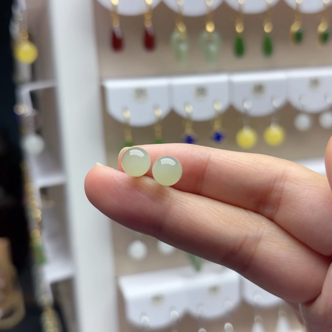 银S925镶嵌耳饰玛瑙/玉髓