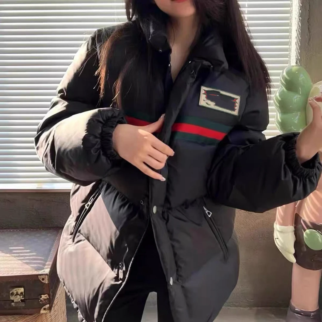 3200男女同款 绿红条纹小立领鹅绒 羽绒服