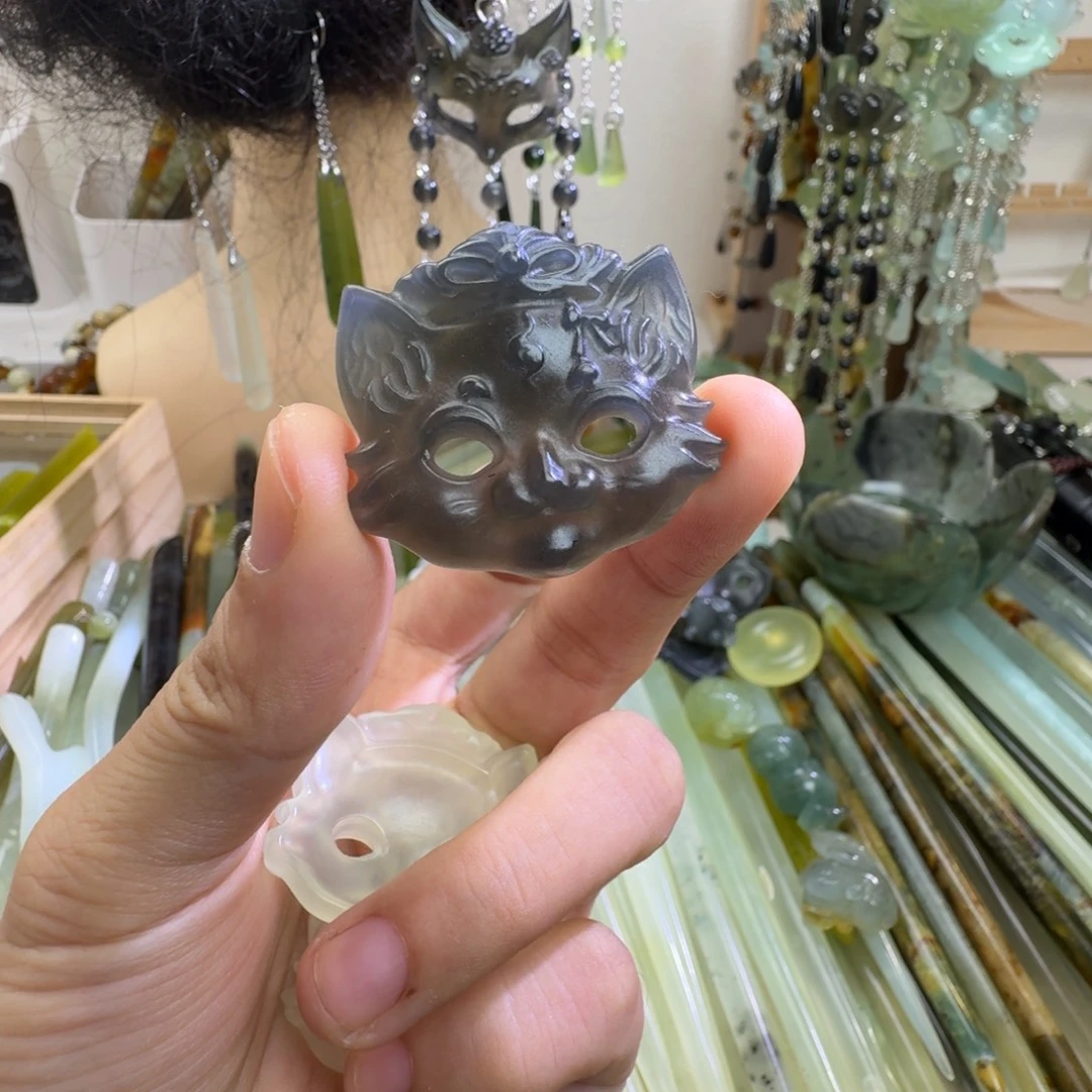 蛇纹石玉合金发饰