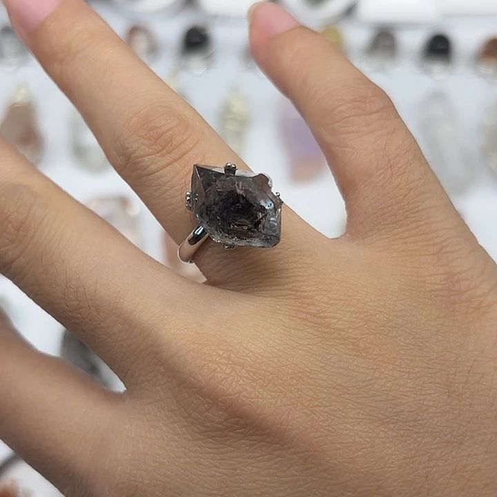 银S925镶嵌水晶戒指闪灵钻戒指