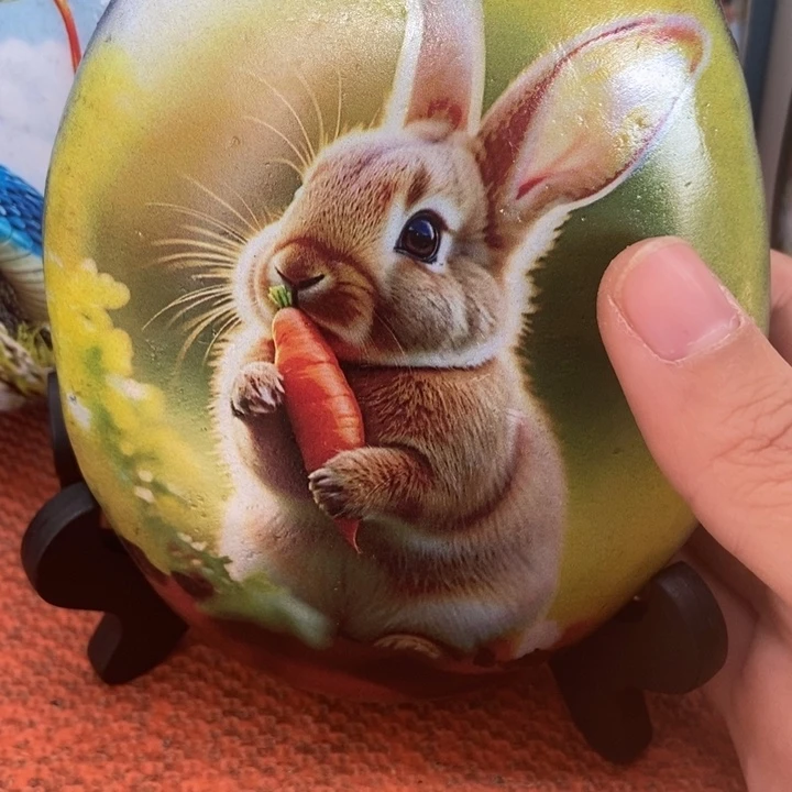 石材兔子摆件真美啊