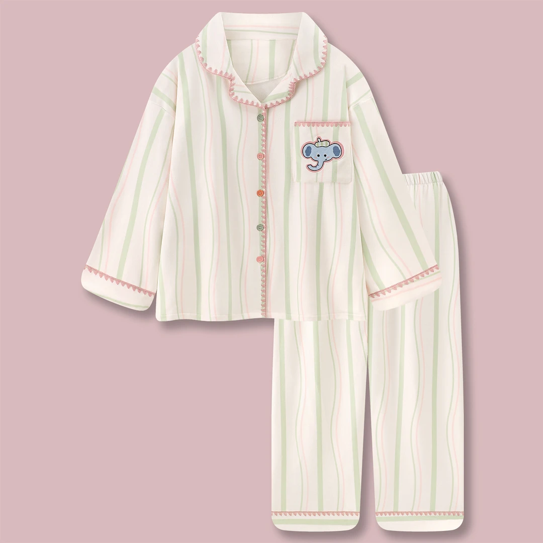 『小象斑斑』可爱海岛绒睡衣女冬季加厚保暖卡通暖绒家居服冬天套装