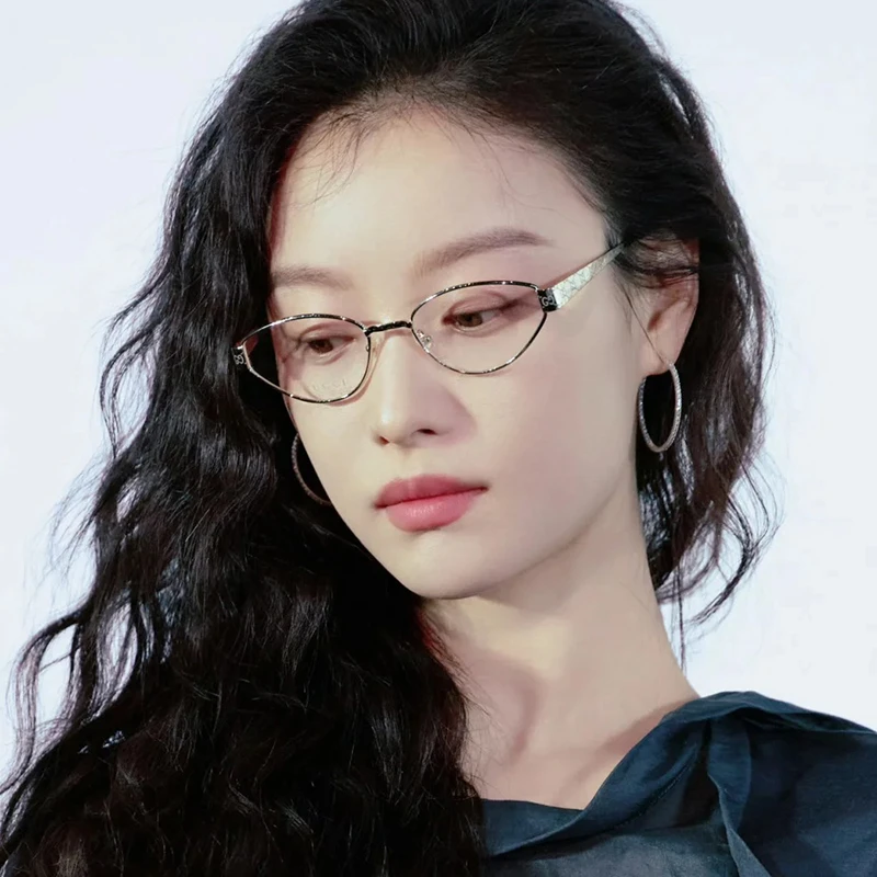 倪妮同款金丝眼镜女款近视度数可配高级感韩系高智感镜架优雅御姐