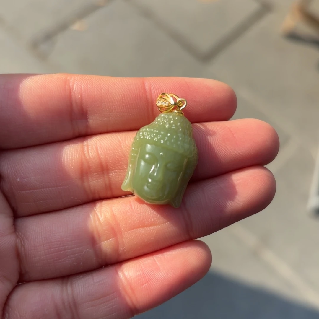 和田玉颈饰银S925镶嵌