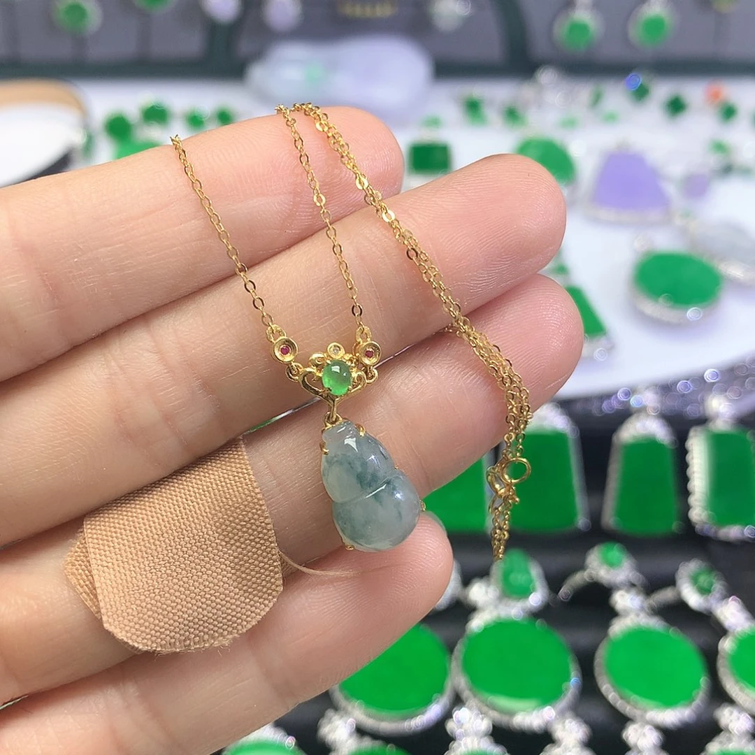 套链18K金镶嵌翡翠套链