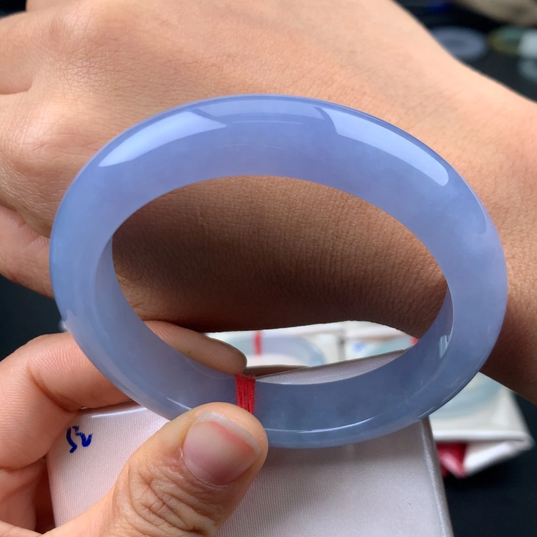 翡翠未镶嵌手镯超浓紫