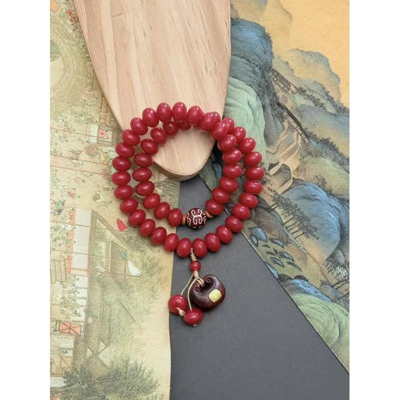 DP-1124-1.1*0.8双圈红玉菩提+木质福袋