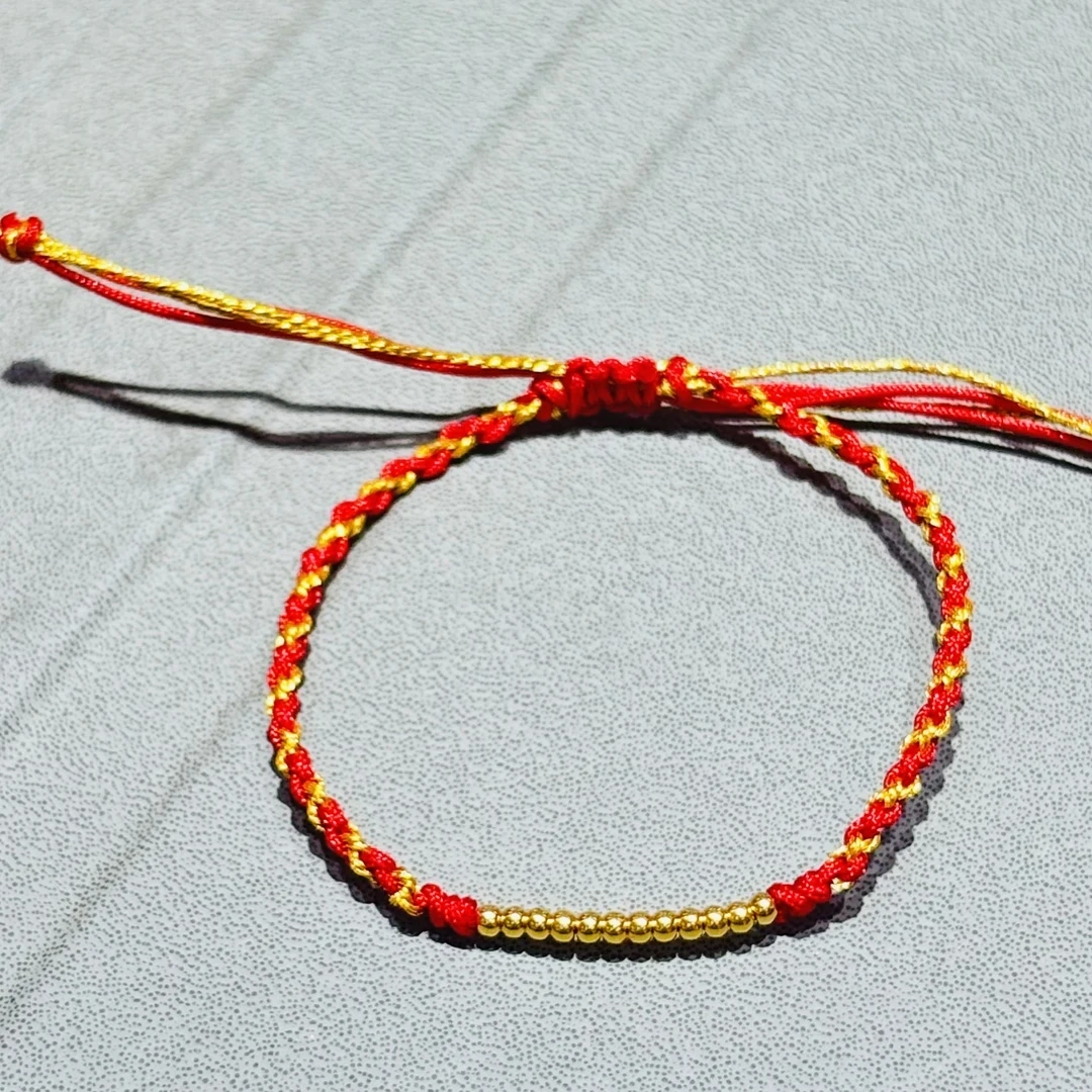 【水贝黄金工厂】足金999小米粒金珠配件编绳（十二颗）先鉴后发