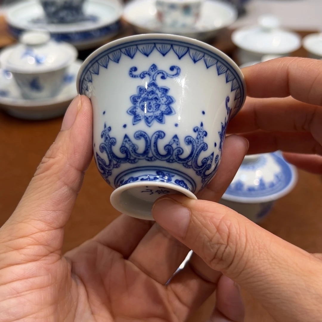 杯子莲花宝相纹铃铛杯60毫升