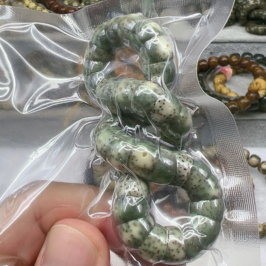 星月菩提手串27荣耀绿星月菩提单圈大肠1.0