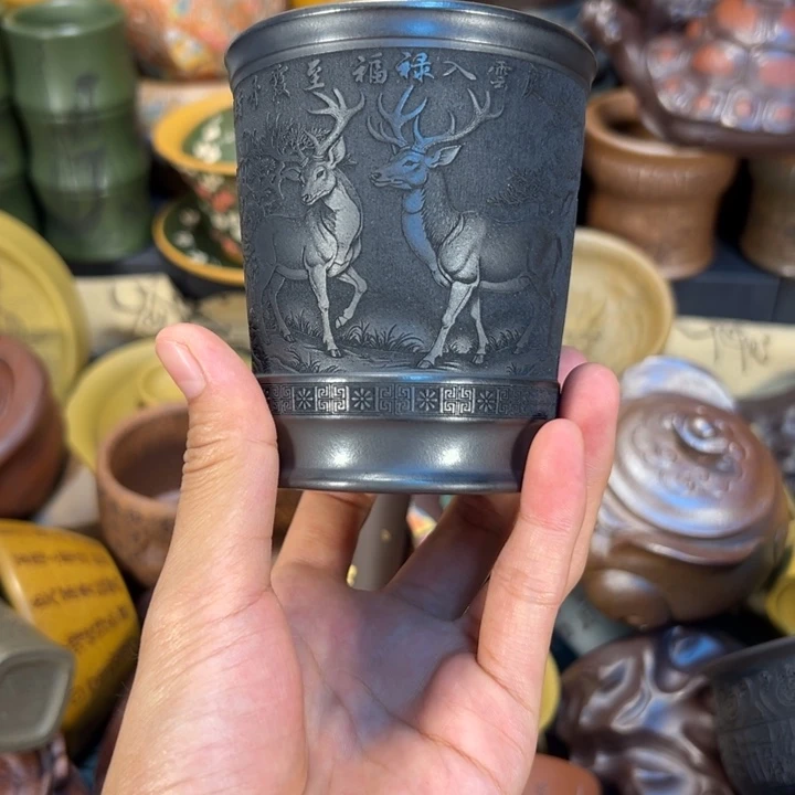 茶杯紫砂宜兴紫砂杯子
