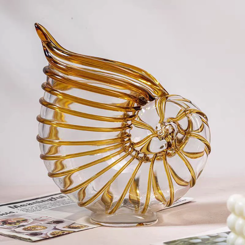 【海螺】手工琉璃花瓶居家摆件插花花瓶