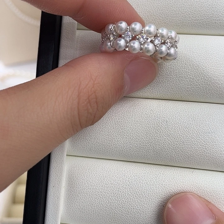 银S925镶嵌海水珍珠戒指