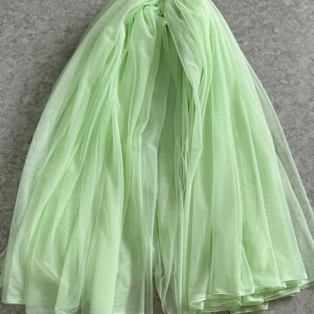 【绿底小金点点】网纱布料5米长