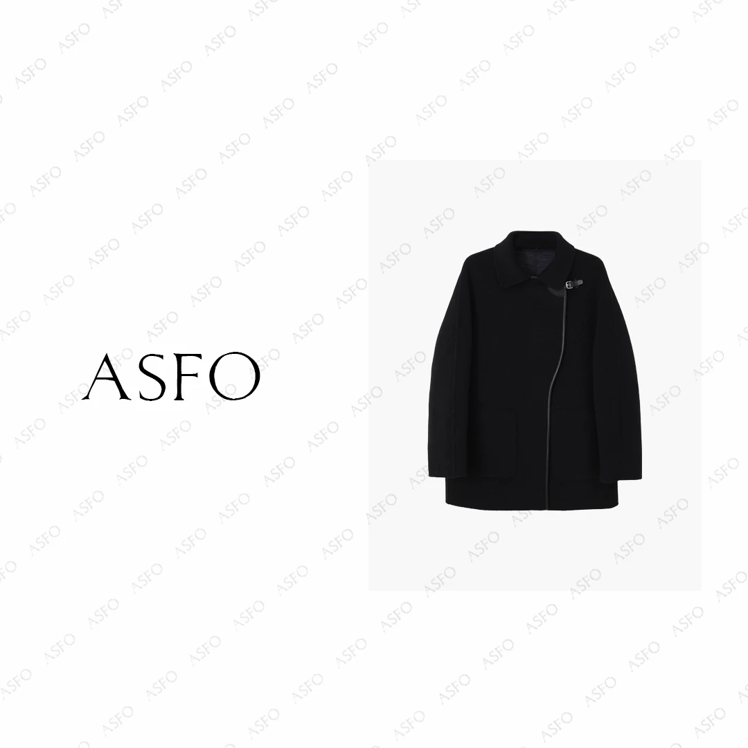 【AS名利场】25新原创可拆卸鹅绒内胆拼皮双面尼大衣AS25DMNWT05690