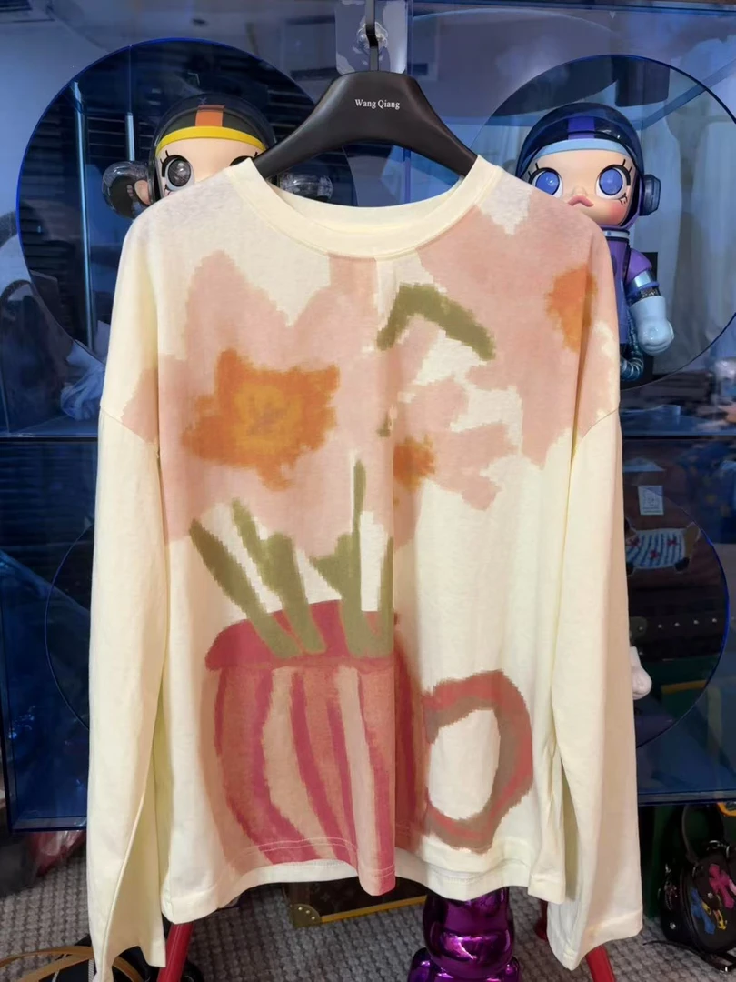 潮T女长袖~油墨涂鸦时尚百搭T恤