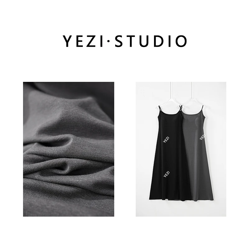 【法式风情】莱赛尔混纺U领简约显瘦百搭胸垫吊带连衣裙25334004