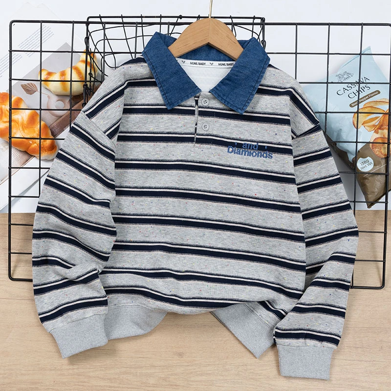 男童长袖T恤春秋款中大儿童秋装卫衣Polo衫2025新款男孩上衣帅气