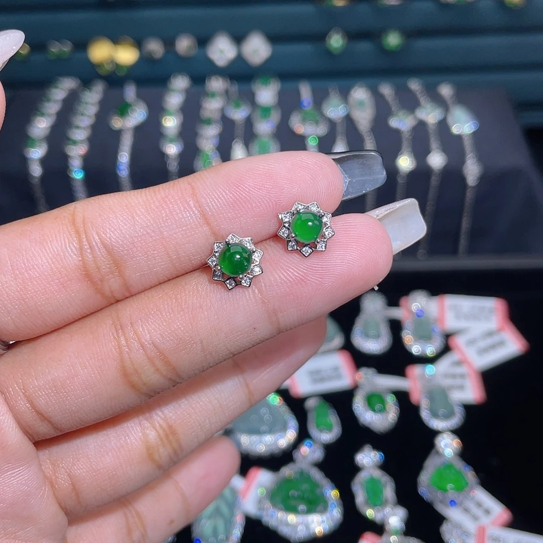 未镶嵌翡翠耳饰耳钉