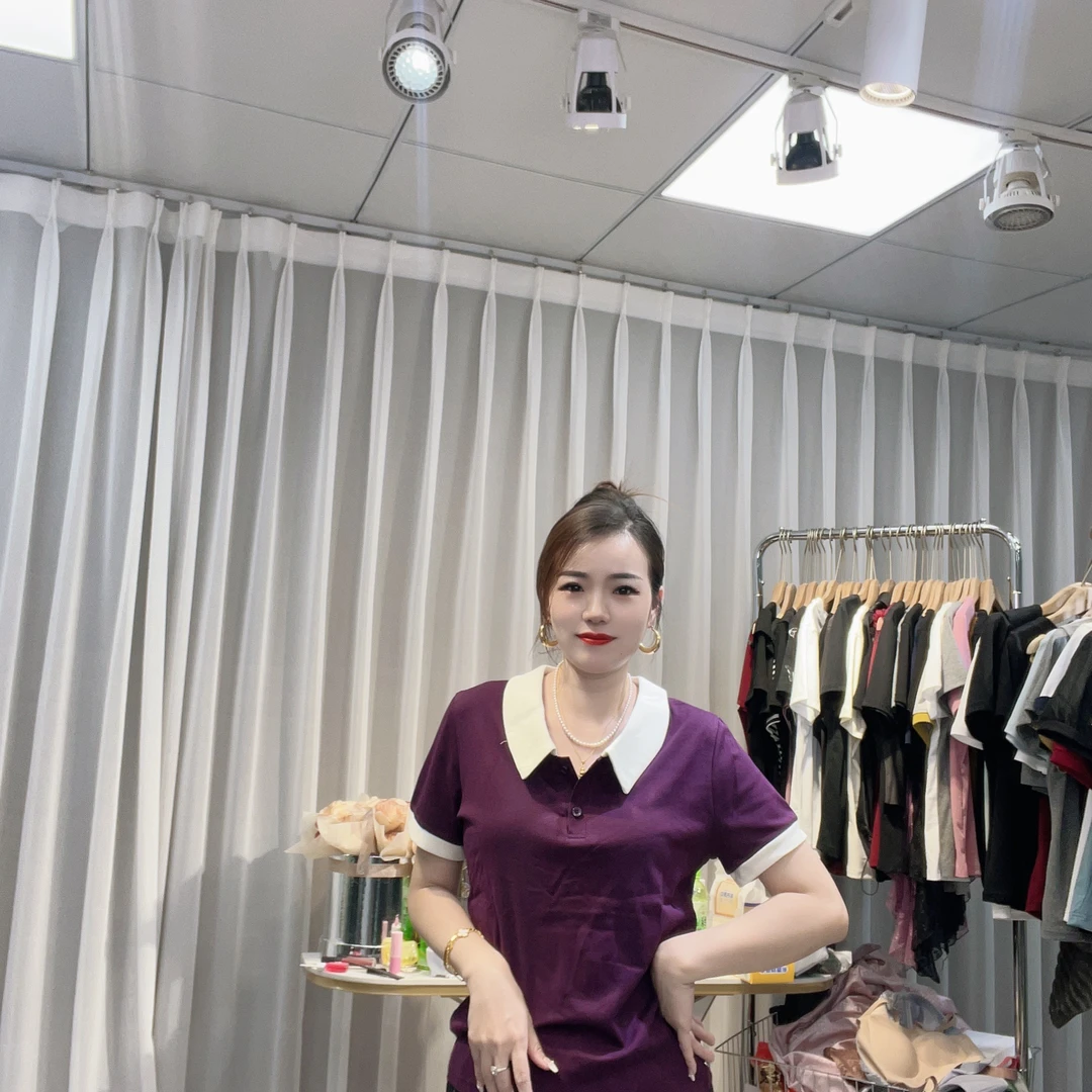 大美小美 微胖MM（现货福利）宽松型短袖翻领Polo短袖上衣