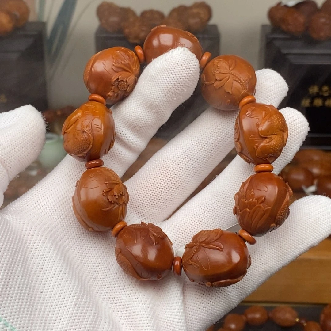 手串橄榄核曹华老师莲花双鱼