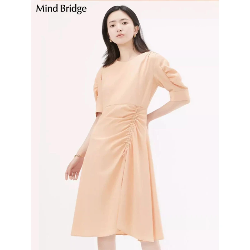 百家好珊瑚色连衣裙4523（三标齐全）