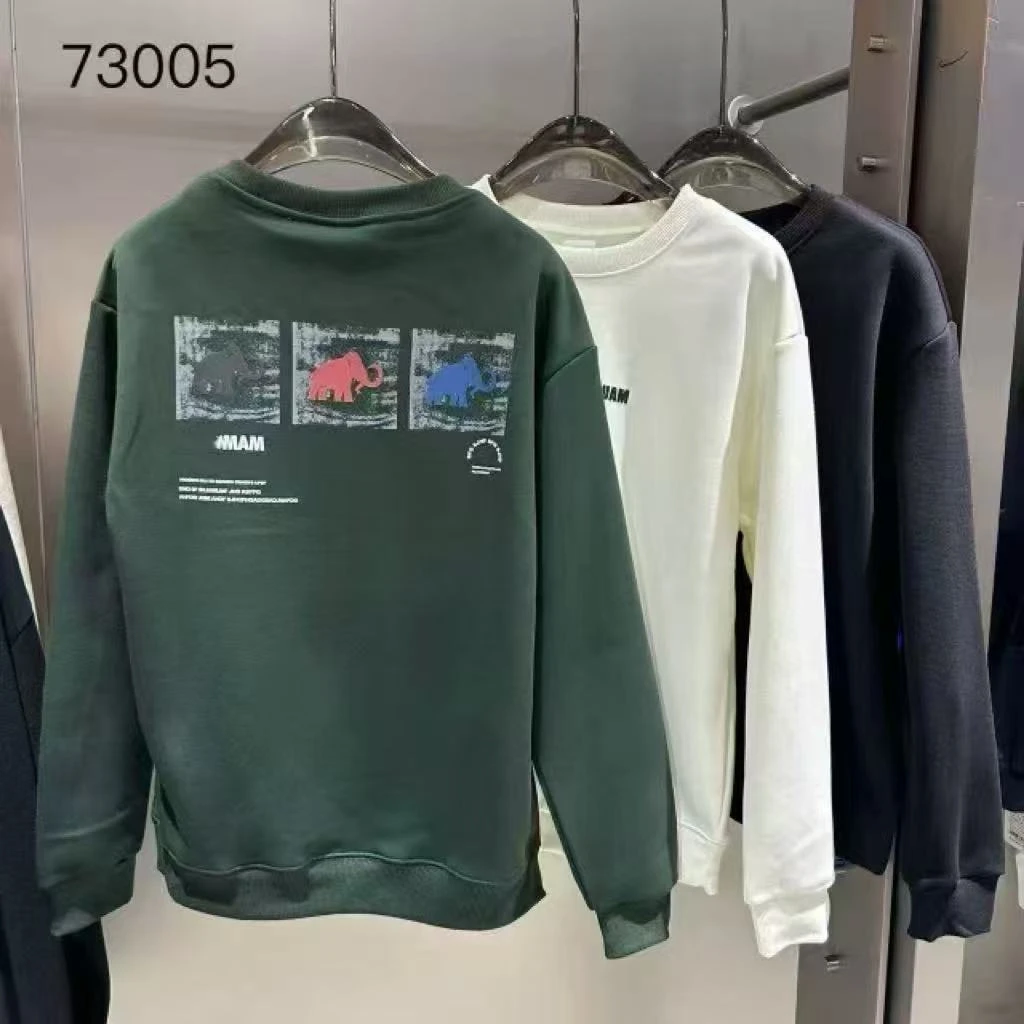 【潮牌男装】73005#休闲百搭字母加绒圆领卫衣上衣