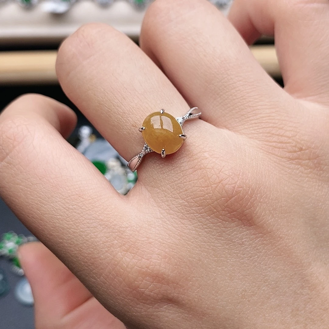 翡翠银S925镶嵌戒指