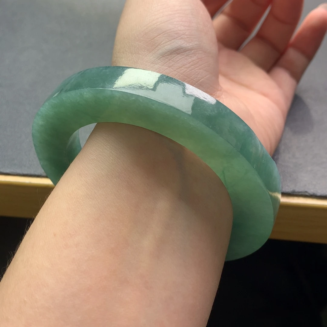 未镶嵌翡翠手镯定制翡翠圆条58-63