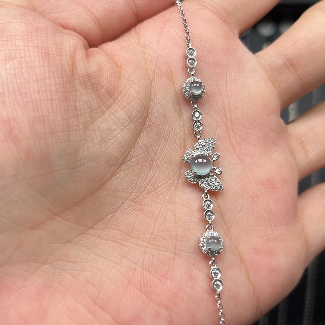 翡翠银S925镶嵌手链