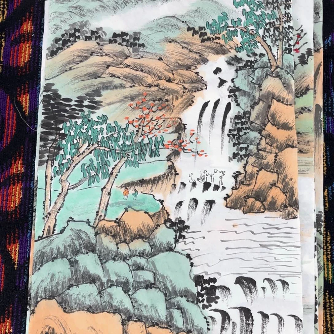 国画陈三虎三尺山水朱