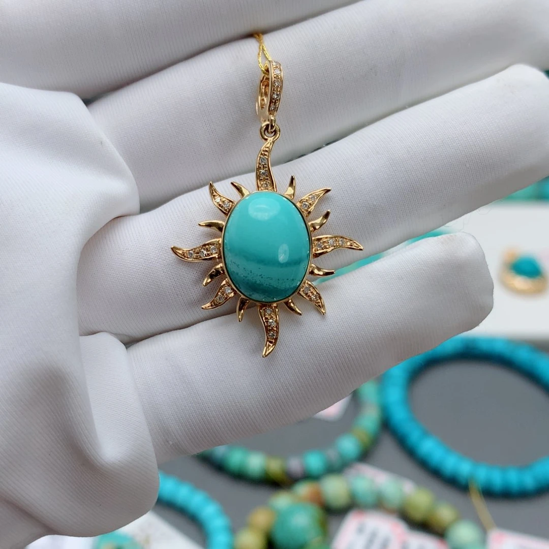 绿松石其他18K金镶嵌