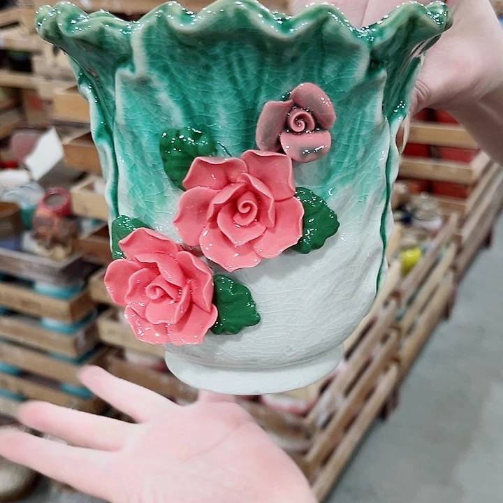 凑单10元陶瓷花盆发货！