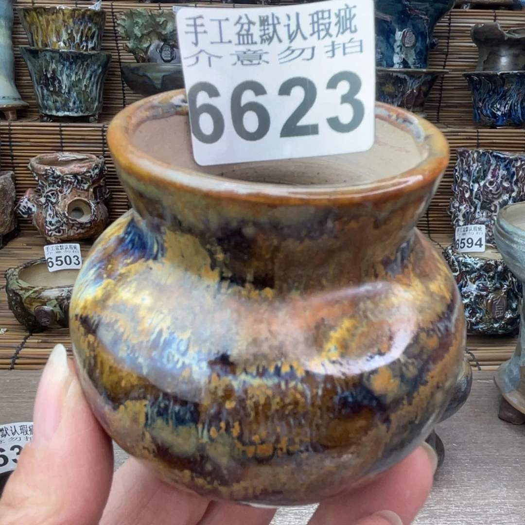 手工花盆默认瑕疵完美者勿拍