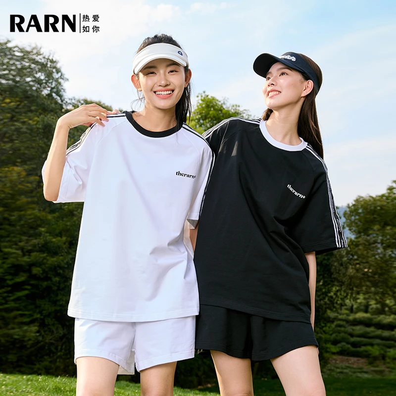 RARN/热爱如你织带短袖套装夏季RA24SS093