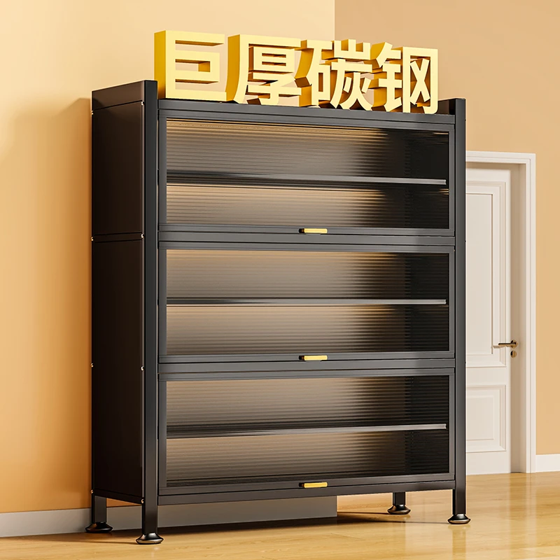 钢制鞋柜防尘入户家用门口玄关柜爆款大容量储物柜上翻门多层鞋架
