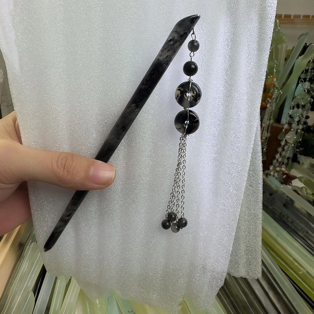 蛇纹石玉合金发饰