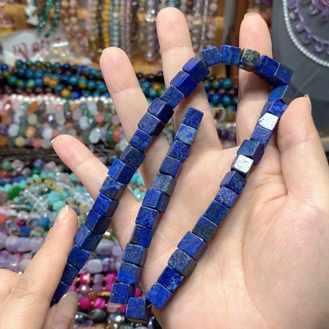 玛瑙/玉髓合金珠宝半成品青金方糖一条卡8*8