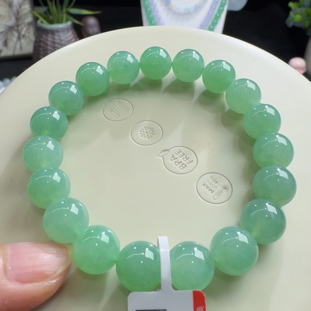 未镶嵌手链翡翠果冻葡萄绿单圈10mm