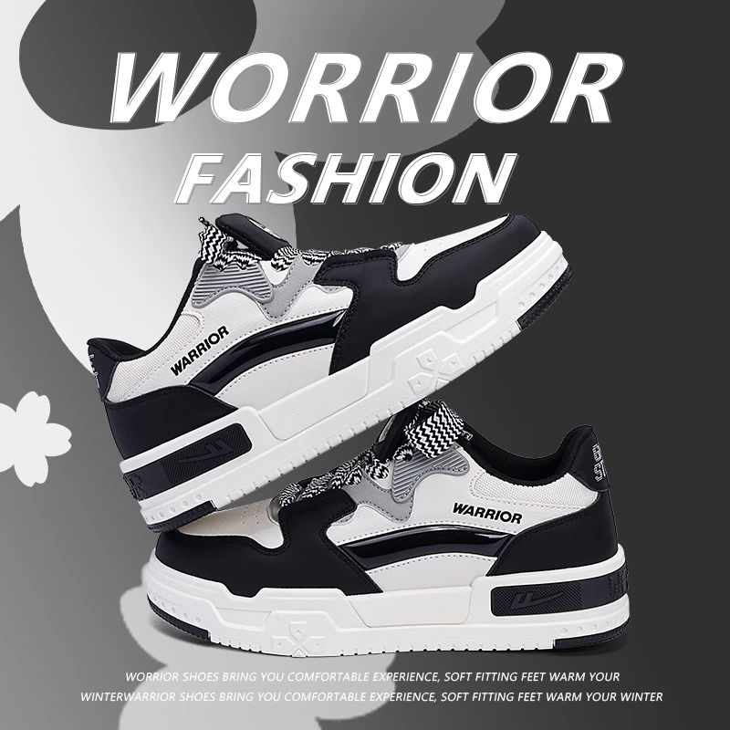 回力板鞋男款2025年春季新款厚底黑白面包鞋百搭休闲增高运动鞋男