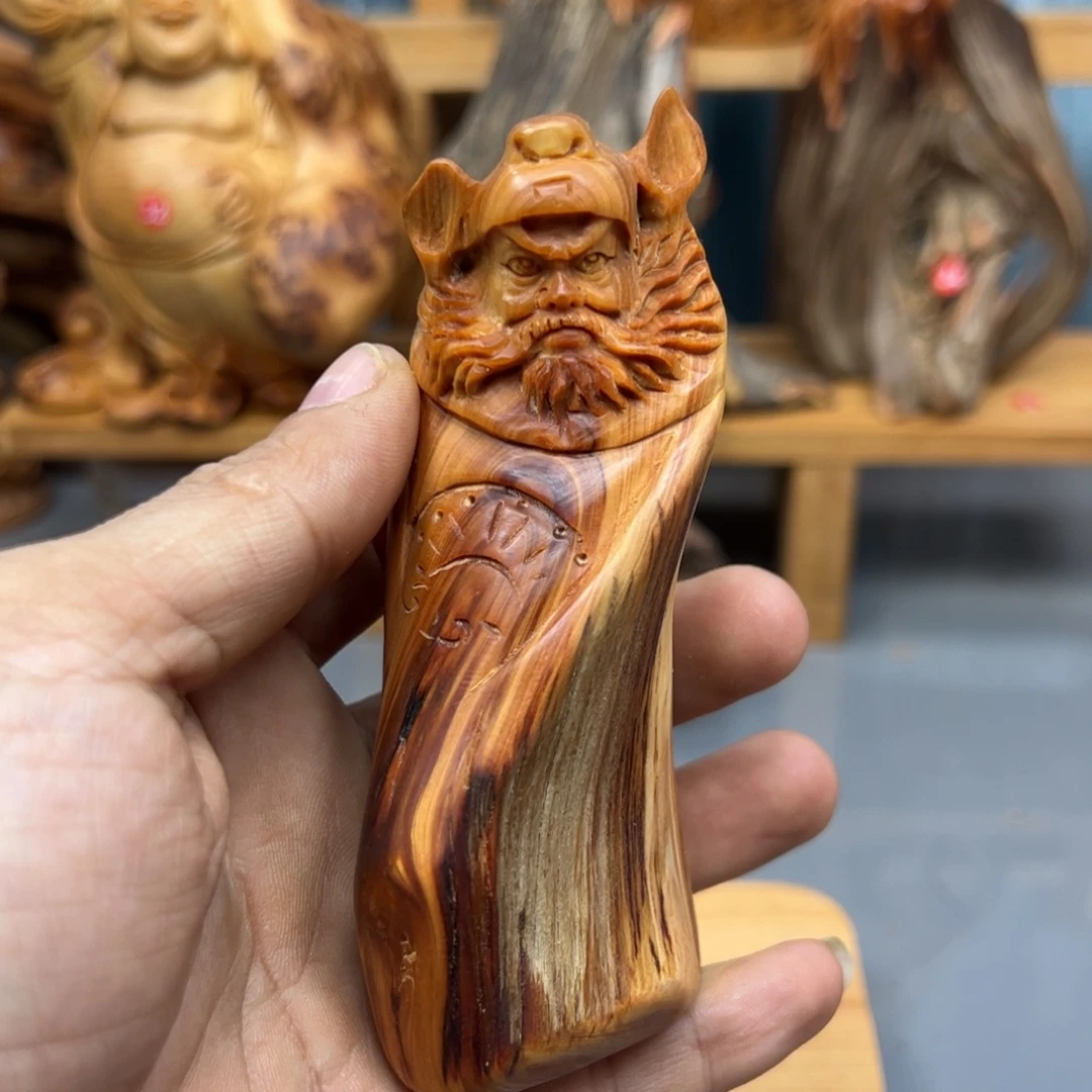 冰***达木崖柏木摆件手把件