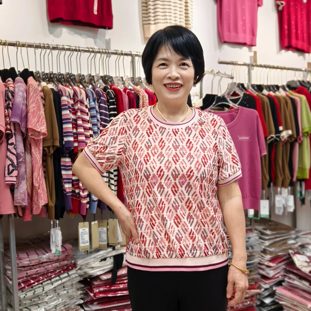 【休闲轻薄短袖】25年冰丝上衣轻薄凉快气质中老年妈妈装88189