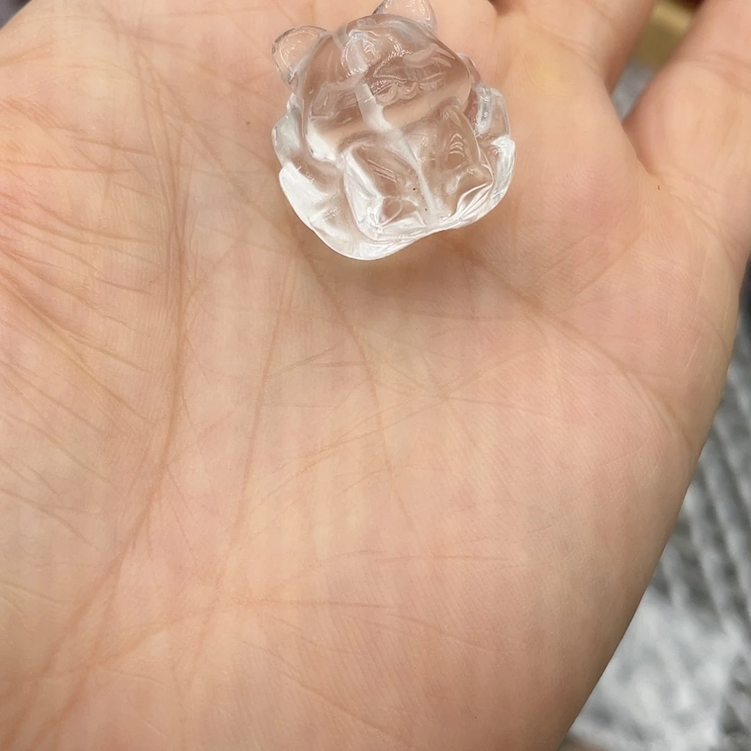 玛瑙/玉髓珠宝半成品未镶嵌白水晶九尾炸毛单颗