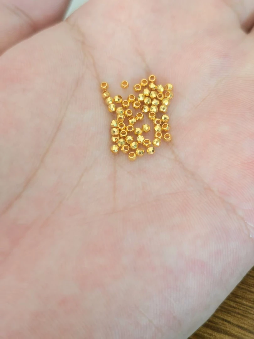 玉麓 足金999素金2mm蹦迪珠5D硬金（此订单发10颗）